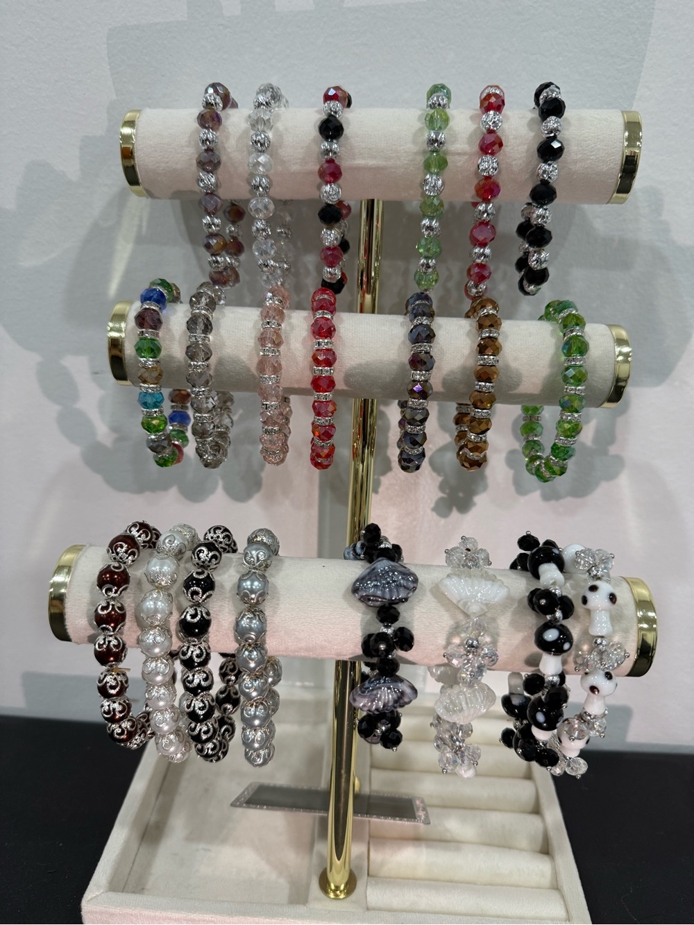 20 (!!) Stackable Crystal Bracelets BUNDLE - Multi Color - HUGE BUNDLE!